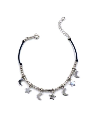 Blue Rope Bracelet with 925 Sterling Silver...