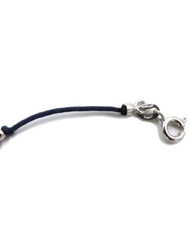 Bracciale Cordina blu con pepite e Ciondoli...