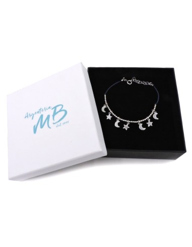 Blue Rope Bracelet with 925 Sterling Silver...