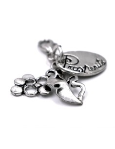 Solid Silver Grapes of Prosperity Pendant Keyring 2