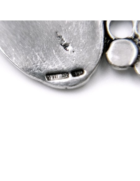 Ciondolo Portachiavi con Moschettone Grappolo Uva Prosperità in Argento 