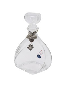 Twisted Crystal Liqueur Bottle with Silver Vine Leaf 2