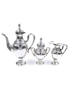 Servizio da Caffè in Argento 800 Stile Impero Tre Pezzi