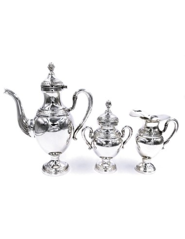 Italian Solid Silver Coffee Set Empire Style 3 Pieces