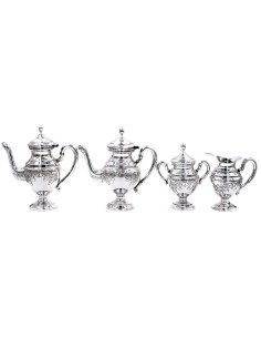 Servizio da Tè e Caffè in Argento 800 Cesellato Quattro... 2
