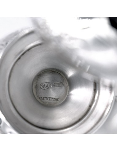 Servizio da Tè e Caffè in Argento 800 Cesellato...