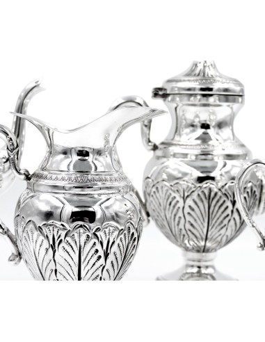 Italian Chiseled Solid Silver Tea and Coffee...