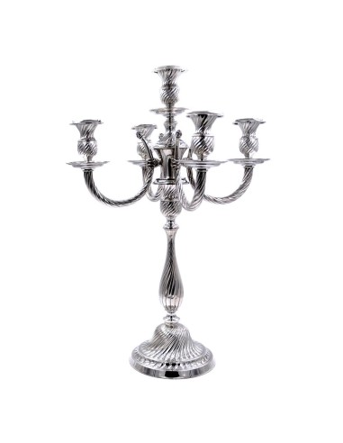 Elena 800 Sterling Silver Five Armed Torchon Candelabra 