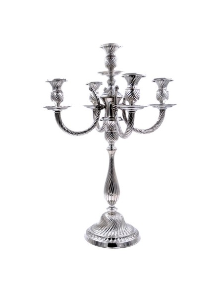Elena 800 Sterling Silver Five Armed Torchon Candelabra 