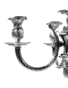 Elena 800 Sterling Silver Five Armed Torchon Candelabra  2