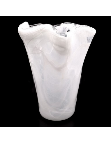 Murano Glas Vase Weiß Tide Iris 