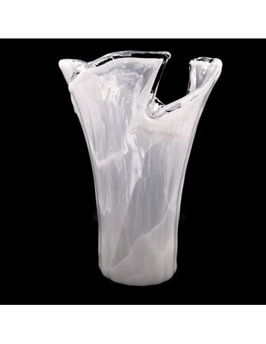 Murano Glas Vase Weißer Wirbel