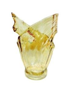 Murano Glas Vase Honig Welle 2