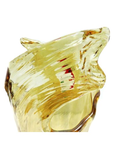 Vaso in Vetro di Murano Miele Lustro Onda...