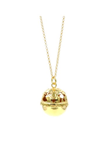 Golded Sterling Silver Necklace with Rattle Premaman Pendant 