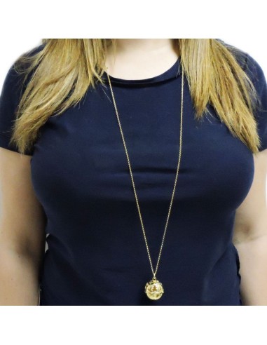 Golded Sterling Silver Necklace with Rattle...