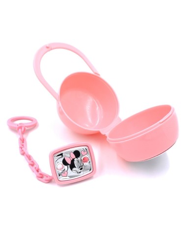 Pink Pacifier Clip with Case Baby Girl Minnie...