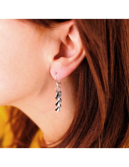 Silver Fusilli Pasta Earrings 