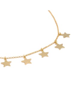 Collana con Stelle Pendenti in Argento 925 Placcato Oro 2