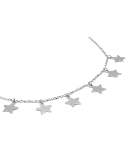 Bracciale Catena Donna in Argento 925 Rodiato con Ciondolo Doppio Cuore