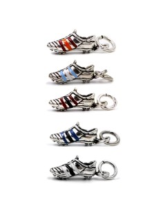 Solid Silver Enamelled Football Shoe Pendant 