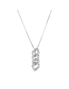 Collana con Ciondolo Spirale in Argento 925 e Zirconi...
