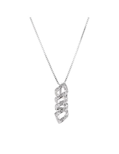 Solid Silver Necklace with Tubular Spiral Pendant 