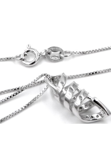 Collana con Ciondolo Spirale in Argento 925 e...