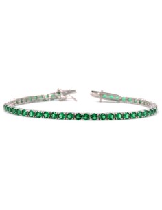 Bracciale Tennis in Argento 925 con Zirconi Verdi