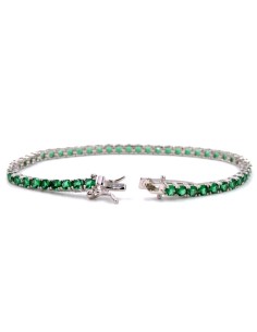925 Sterling Silver Green Tennis Bracelet  2