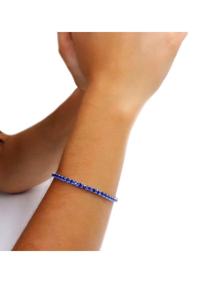 Bracciale Tennis in Argento 925 con Zirconi Blu