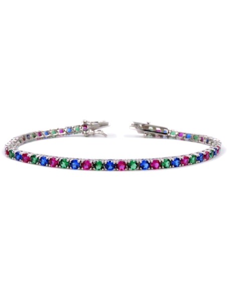 Bracciale Tennis Uomo Donna in Argento 925 Rodiato con Zirconi