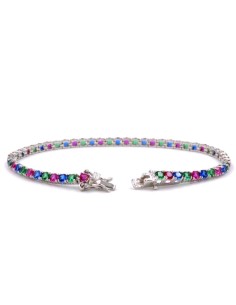 Bracciale Tennis Uomo Donna in Argento 925 Rodiato con... 2