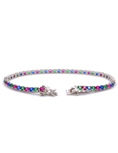 Bracciale Tennis in Argento 925 Tre Colori