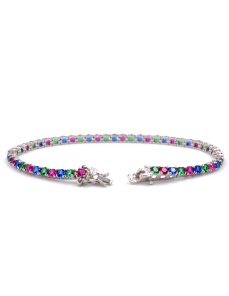 Bracciale Tennis Uomo Donna in Argento 925 Rodiato con Zirconi