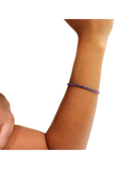Bracciale Tennis in Argento 925 Tre Colori