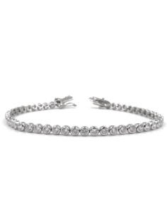 Tennisarmband aus 925er Sterlingsilber mit runden weißen...