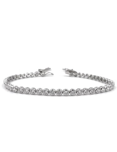 Bracciale Tennis Cipollina in Argento 925 con Zirconi Bianchi da 2,5 mm 