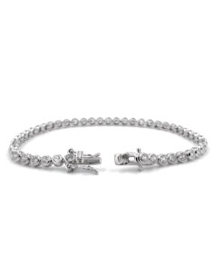 925 Sterling Silver Tennis Bracelet with Round White... 2