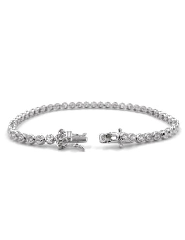 925 Sterling Silver Tennis Bracelet with Round...