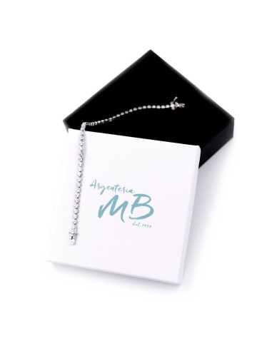 925 Sterling Silver Tennis Bracelet with Round...