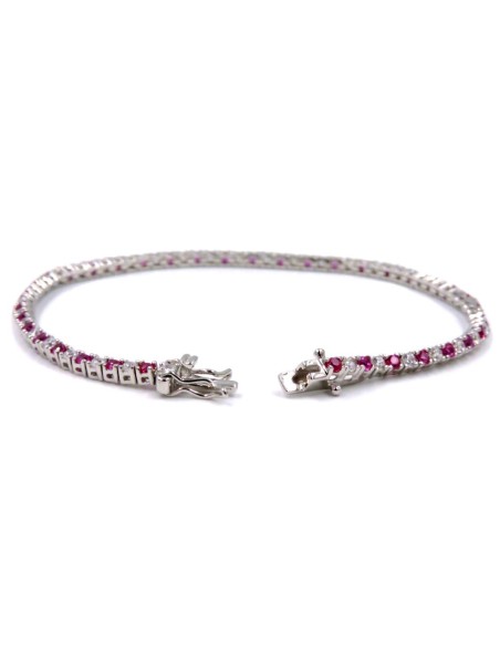Bracciale Tennis Uomo Donna in Argento 925 Rodiato con Zirconi