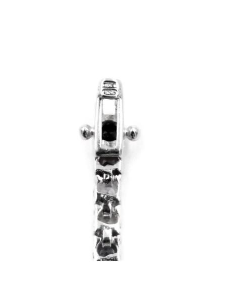 925 Sterling Silver Black Tennis Bracelet Length 8,26''