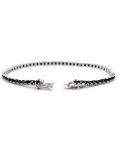 Bracciale Tennis in Argento 925 con Zirconi Neri cm 18 2