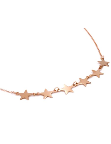 Collana con Stelle in Argento 925 Placcato Oro Rosa