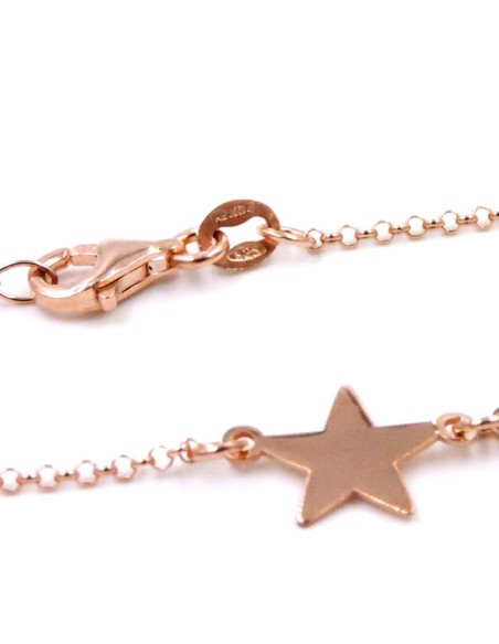 Bracciale Catena Donna in Argento 925 Rodiato con Ciondolo Doppio Cuore