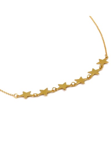 Gold Plated Solid Silver Stars Necklace 