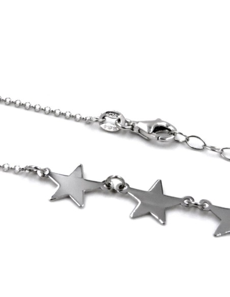 Solid Silver Stars Necklace 