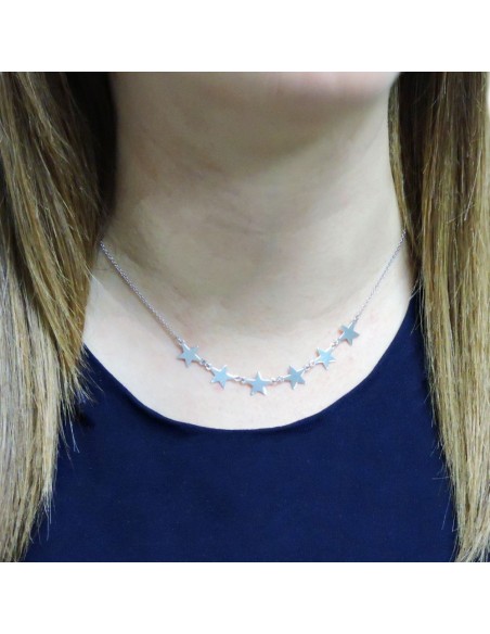 Bracciale Catena Donna in Argento 925 Rodiato con Ciondolo Doppio Cuore