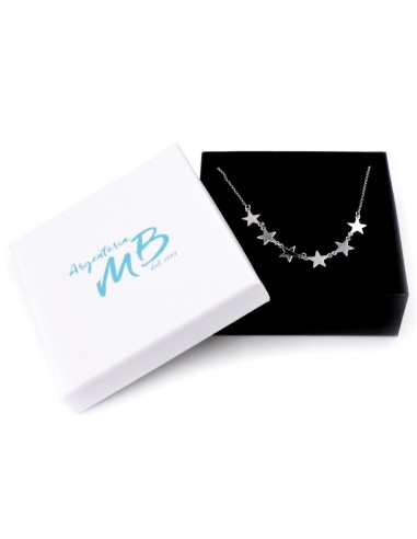 Solid Silver Stars Necklace 